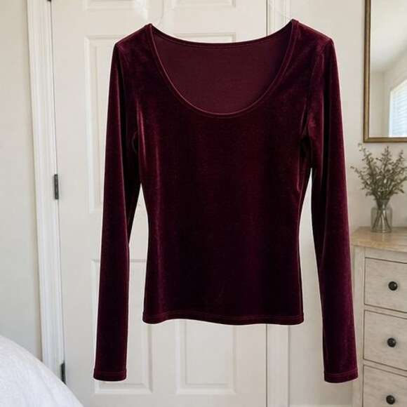 None Tops - Blue Ruffle Blouse